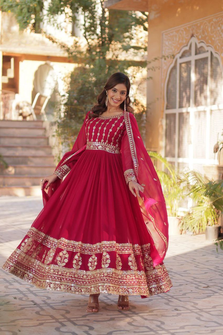 Afsana Zariwork Faux Blooming Gown Set