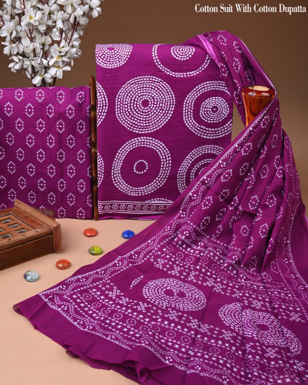 Bagru Heritage Cotton Suit Set with Cotton Dupatta