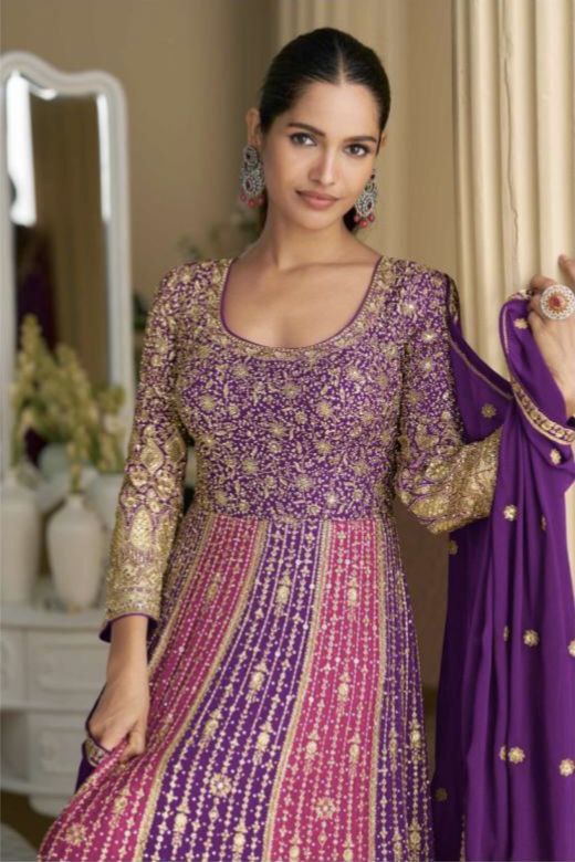 Rutba Luxury Line Real Georgette Heavy Embroidered Designer Gown