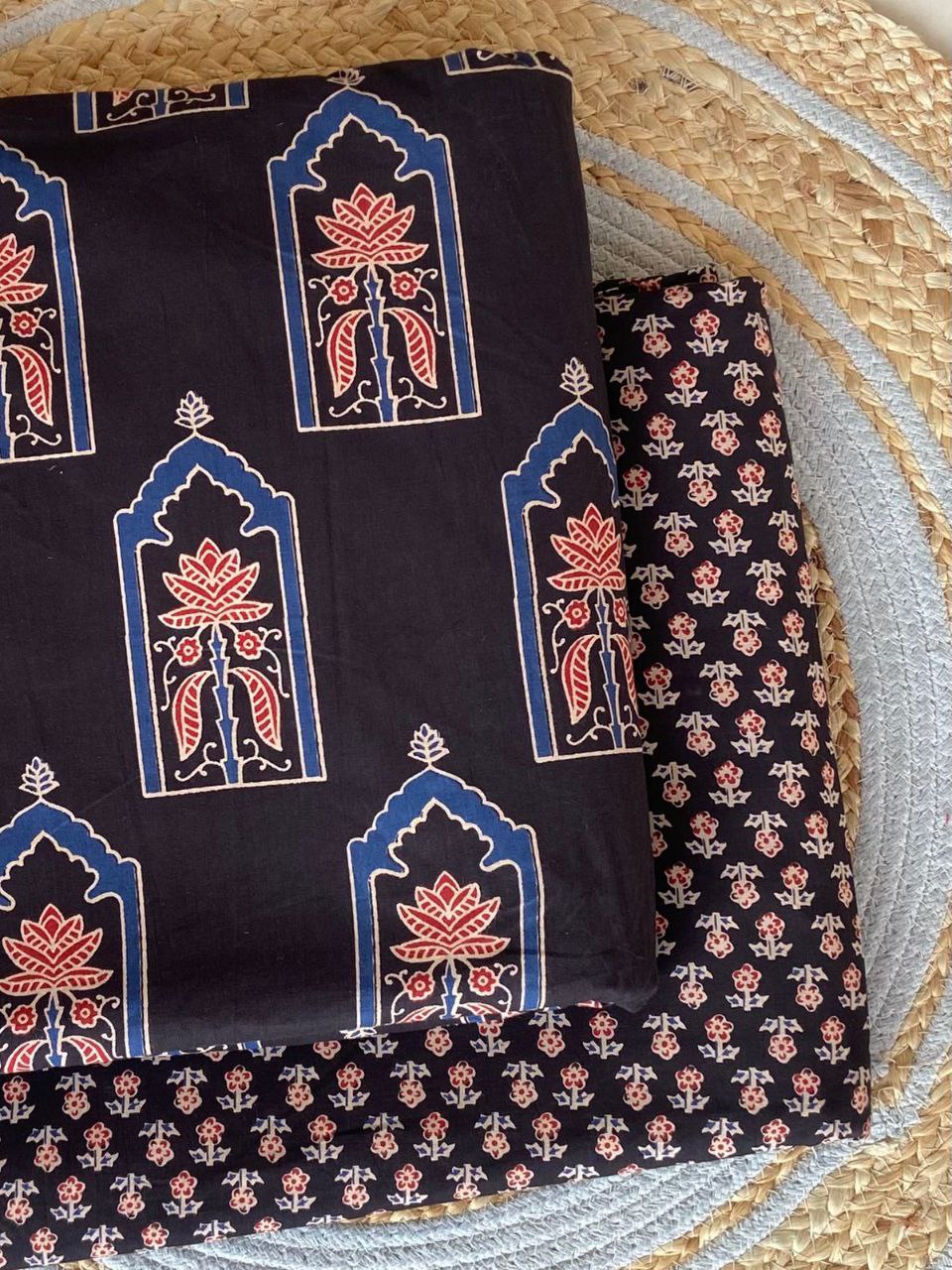 Ajrakh Cotton 2 Piece Ethnic Suit Set – Premium Collection