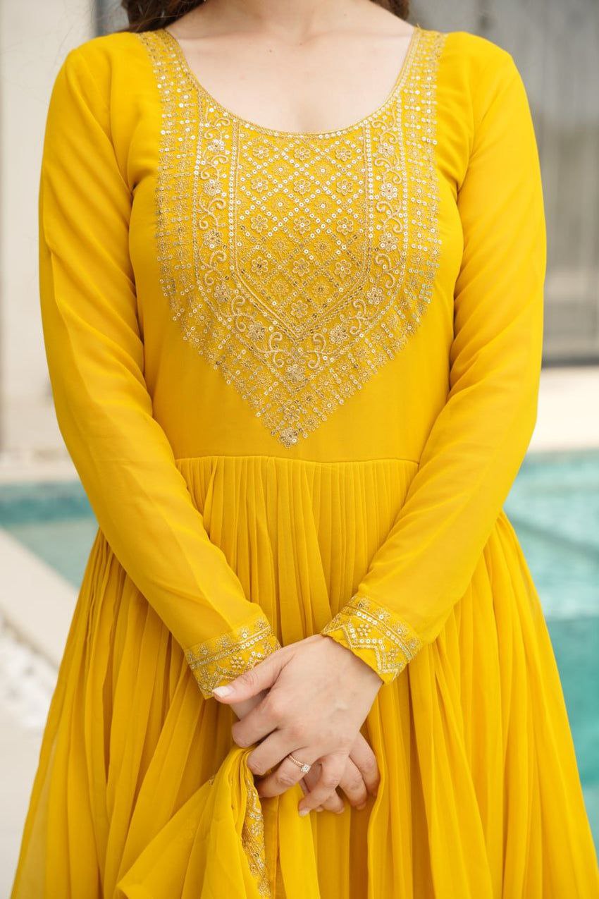 Ruhani Zari Embroidered Faux Blooming Gown
