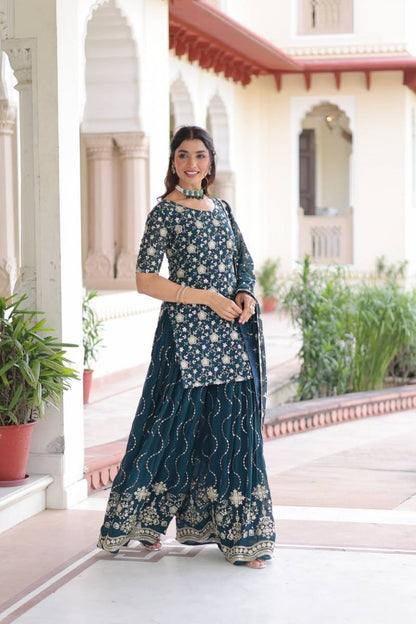 Mystic Sequins Premium Party Wear Sharara Set