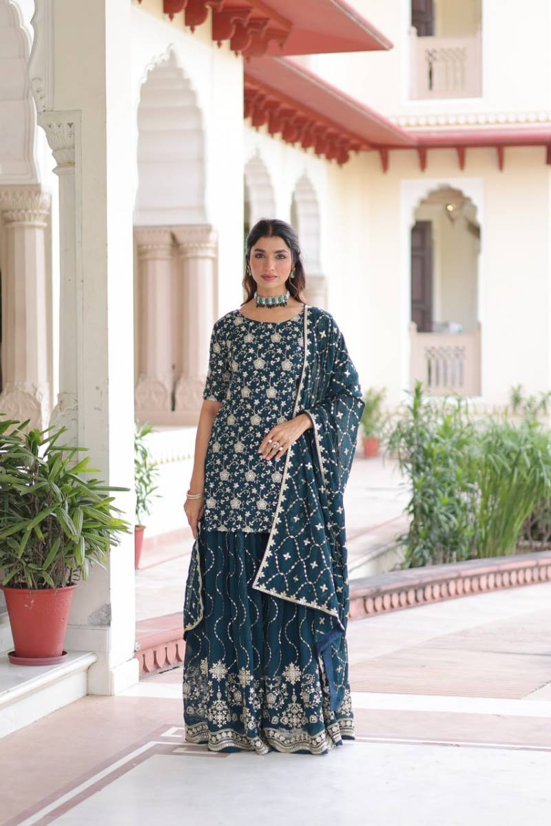 Mystic Sequins Premium Party Wear Sharara Set