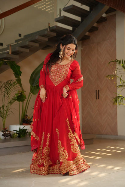 Ruhani Zari Embroidered Faux Blooming Gown