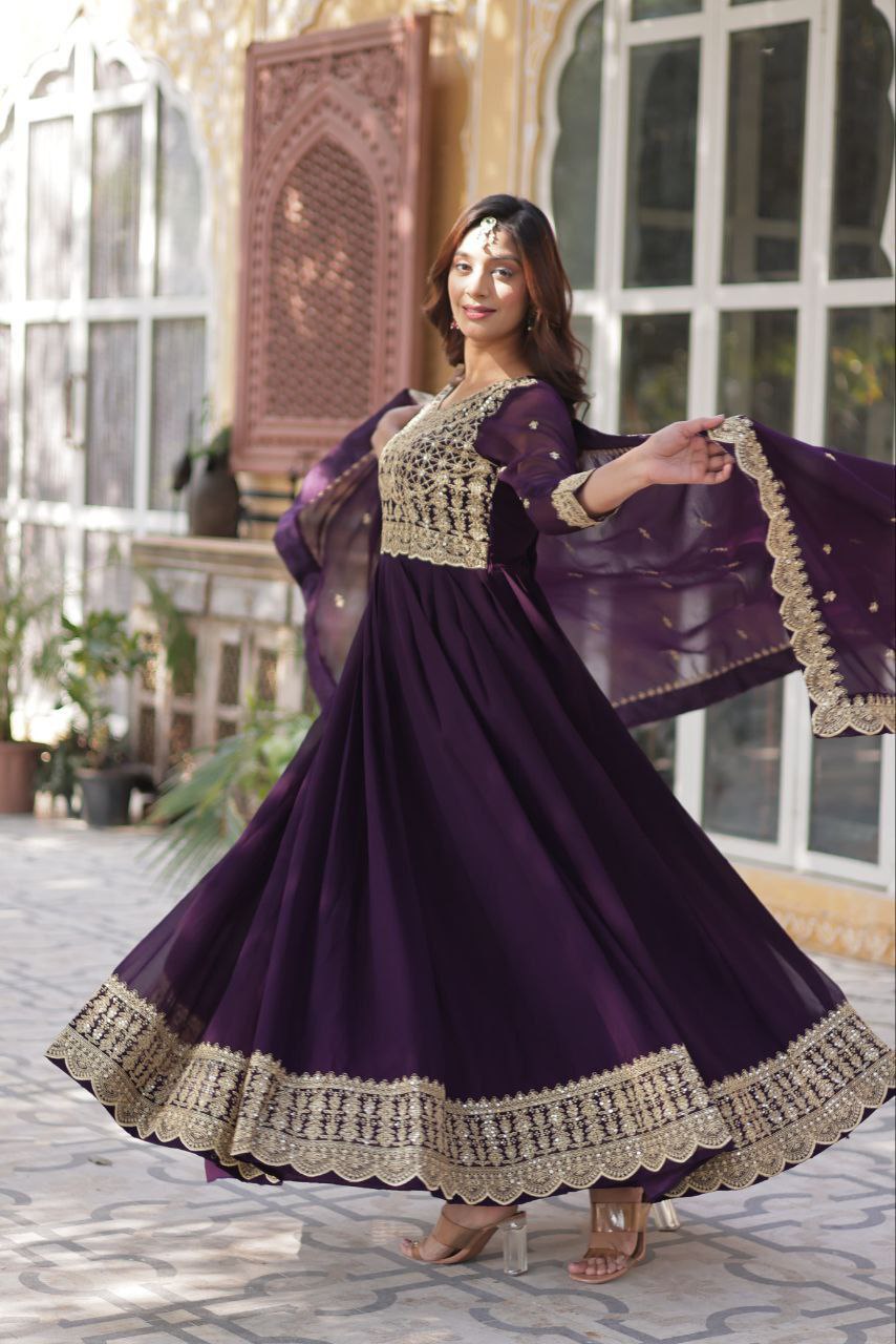 Riwaayat Luxe Faux Blooming Anarkali Gown
