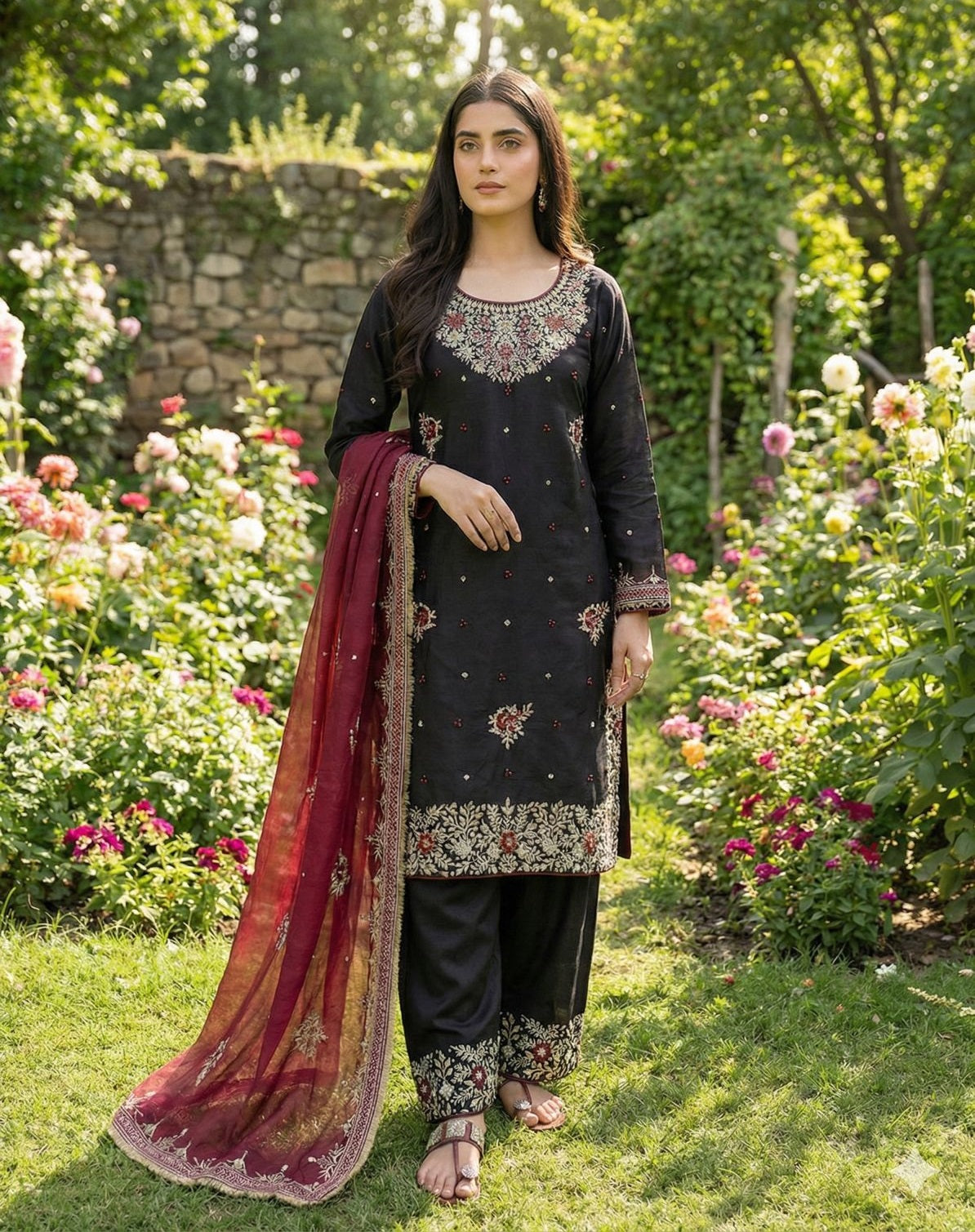 Star Glow  Heavy Sequence Work GMY Silk Designer Suit
