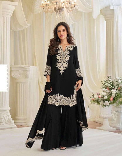 Kajal Exclusive Beads Work Chinon Silk Festive Sui