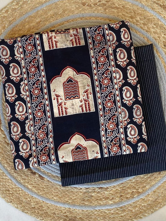 Ajrakh Cotton 2 Piece Ethnic Suit Set – Premium Collection