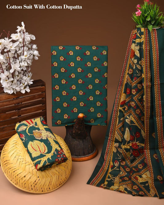Bagru Heritage Cotton Suit Set with Cotton Dupatta