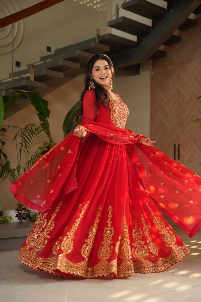 Ruhani Zari Embroidered Faux Blooming Gown