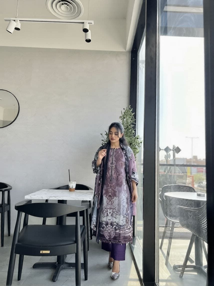 Rukhsar Gulzar Embroidered Lawn Ensemble