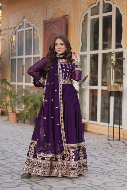 Afsana Zariwork Faux Blooming Gown Set