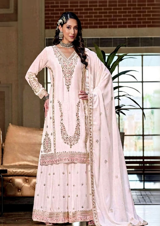 Kalki Couture Chinon Silk Heavy Embroidery Festive Suit