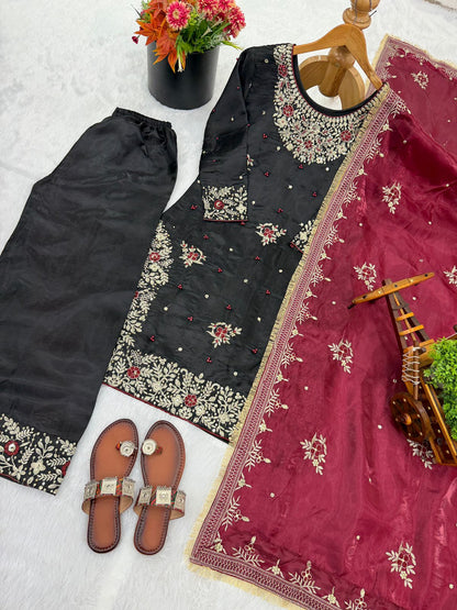 Star Glow  Heavy Sequence Work GMY Silk Designer Suit