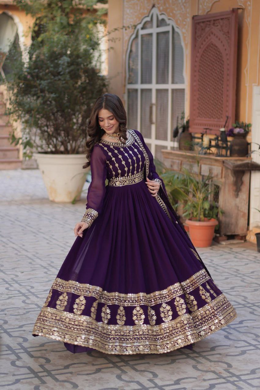 Afsana Zariwork Faux Blooming Gown Set