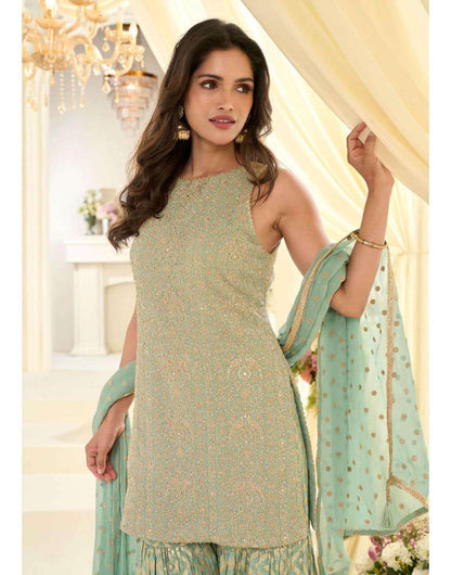 Vanya Designer Heavy Embroidered Georgette Wedding Wear Suit Set