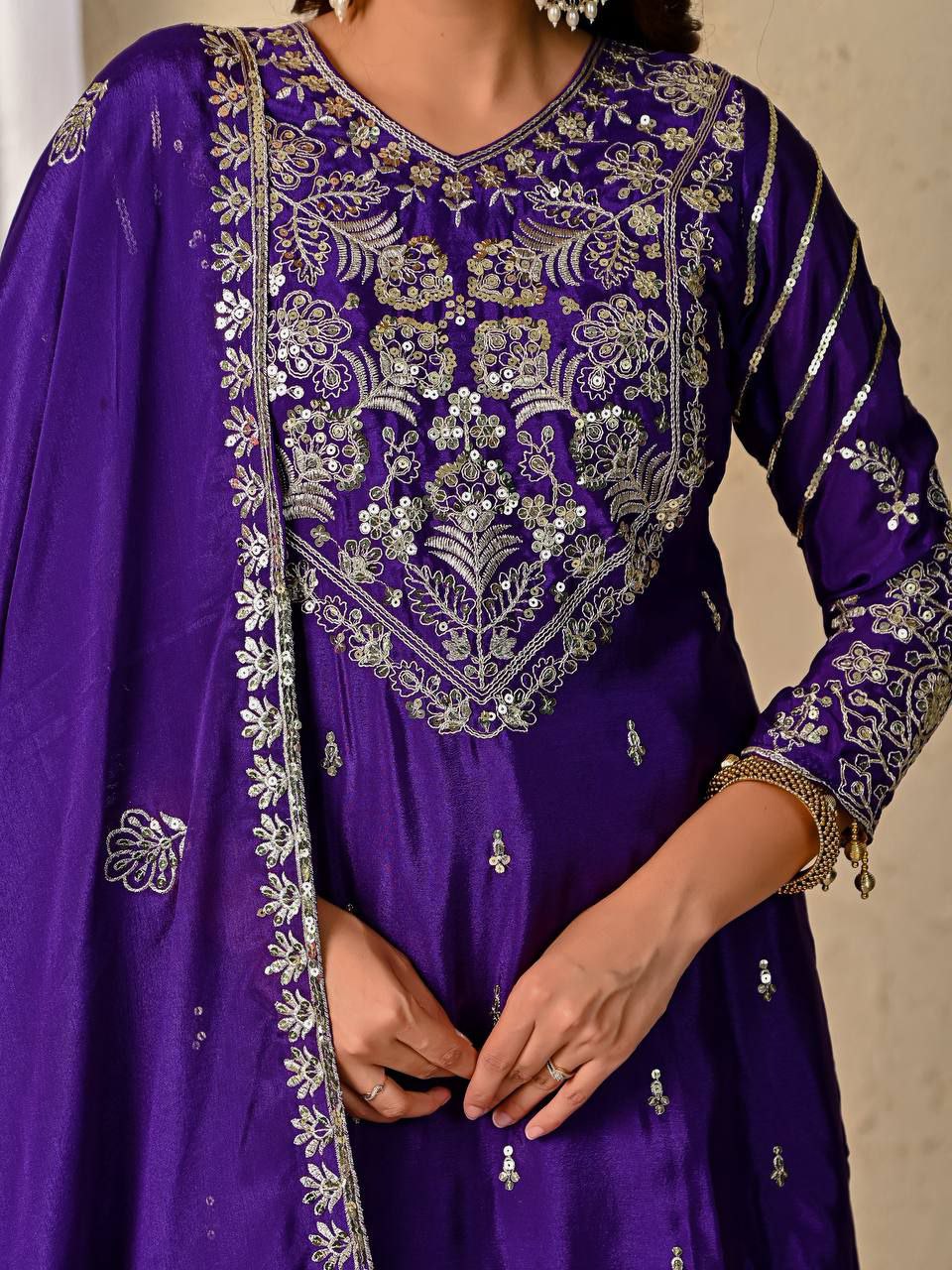 Luxe Zari  Chinon Silk Wedding Style Lehenga