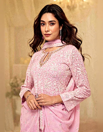 Asmita Chikankari Work Georgette Designer Sharara Suit