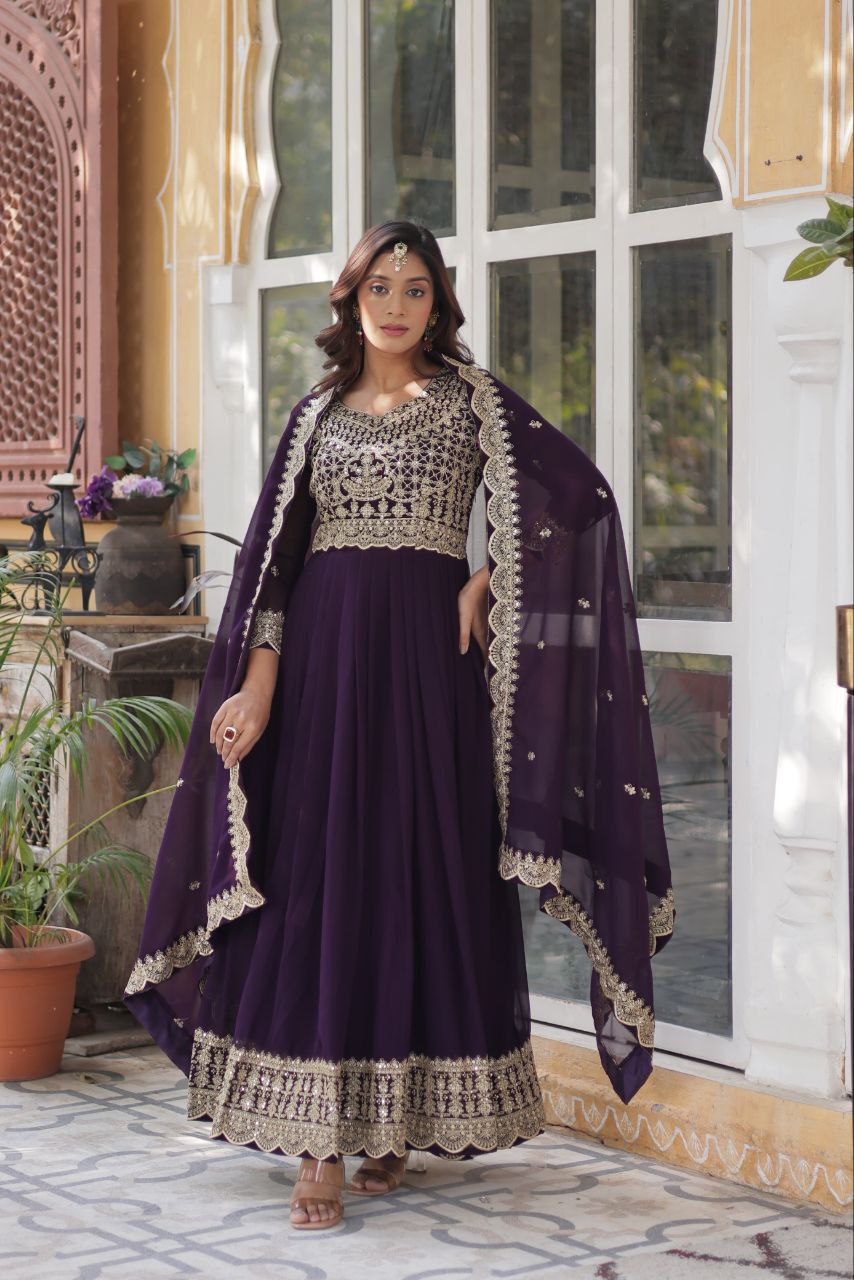 Riwaayat Luxe Faux Blooming Anarkali Gown