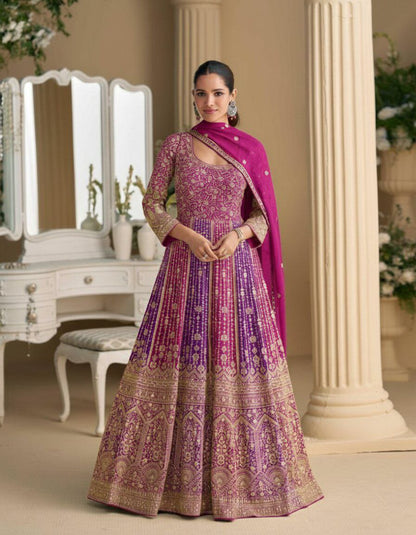 Rutba Luxury Line  Real Georgette Heavy Embroidered Designer Gown