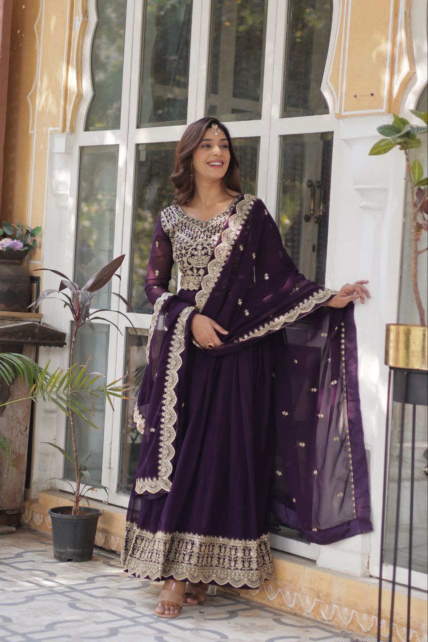 Riwaayat Luxe Faux Blooming Anarkali Gown