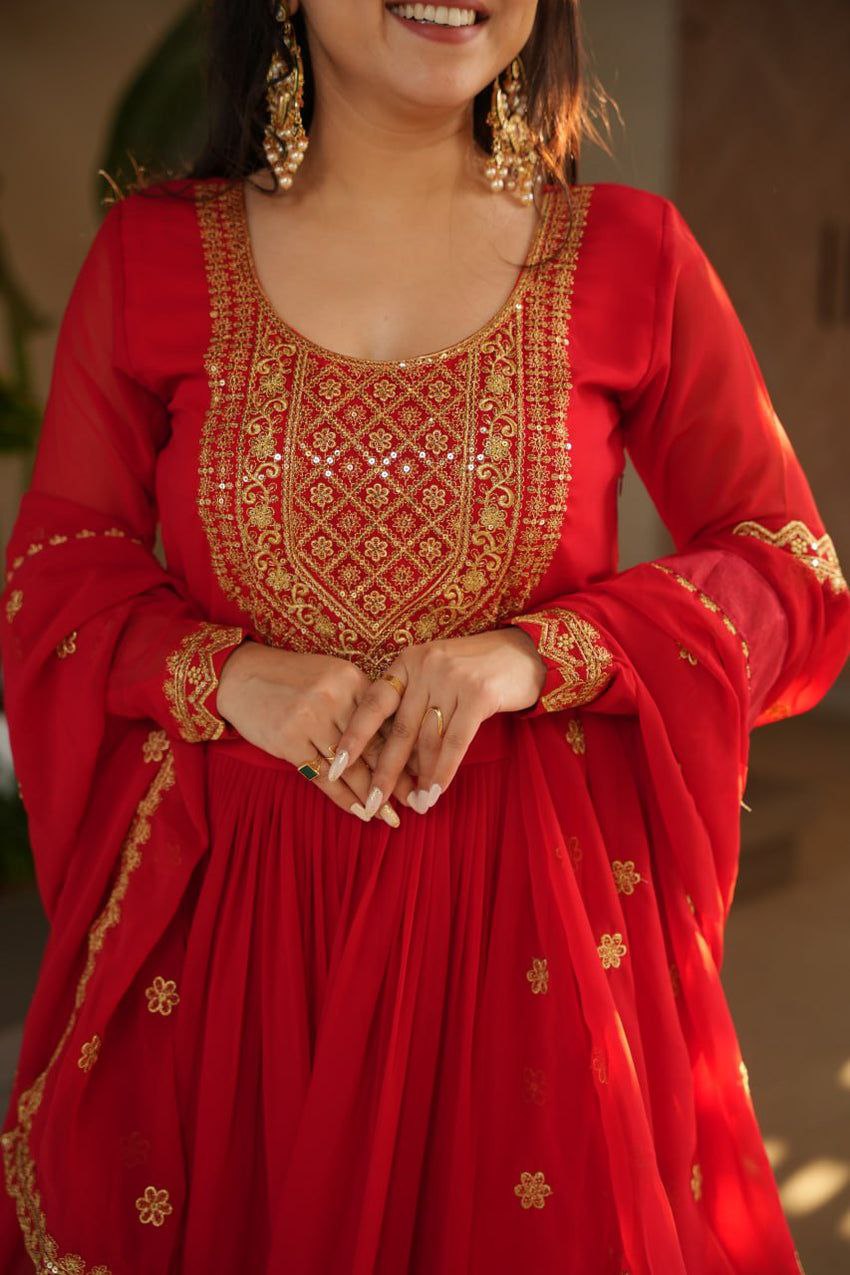 Ruhani Zari Embroidered Faux Blooming Gown