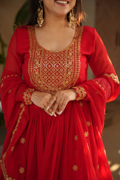 Ruhani Zari Embroidered Faux Blooming Gown
