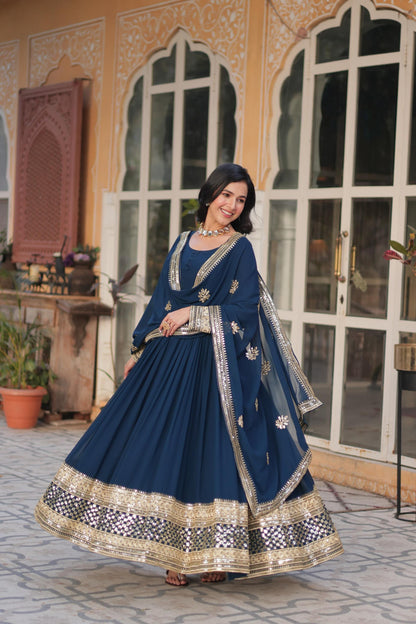Regal Faux Blooming Rich Embroidery Gown