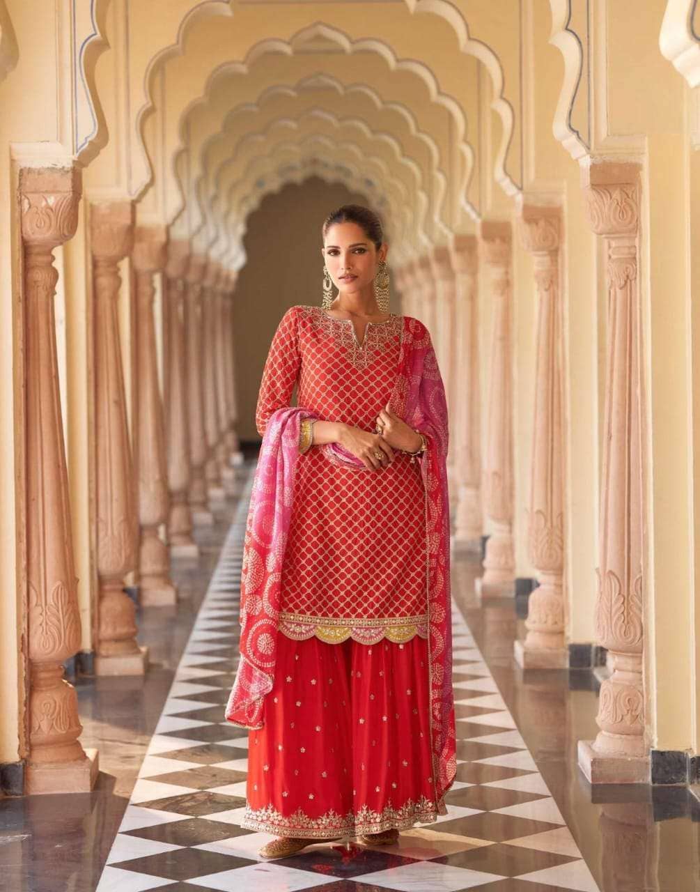Savera Ethnic Embroidered Silk Suit With Digital Dupatta