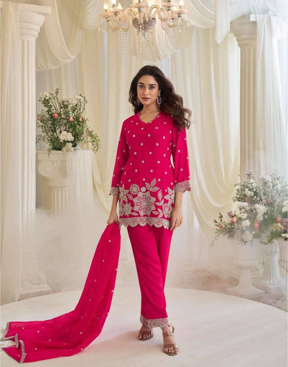 Kajal Exclusive Beads Work Chinon Silk Festive Sui