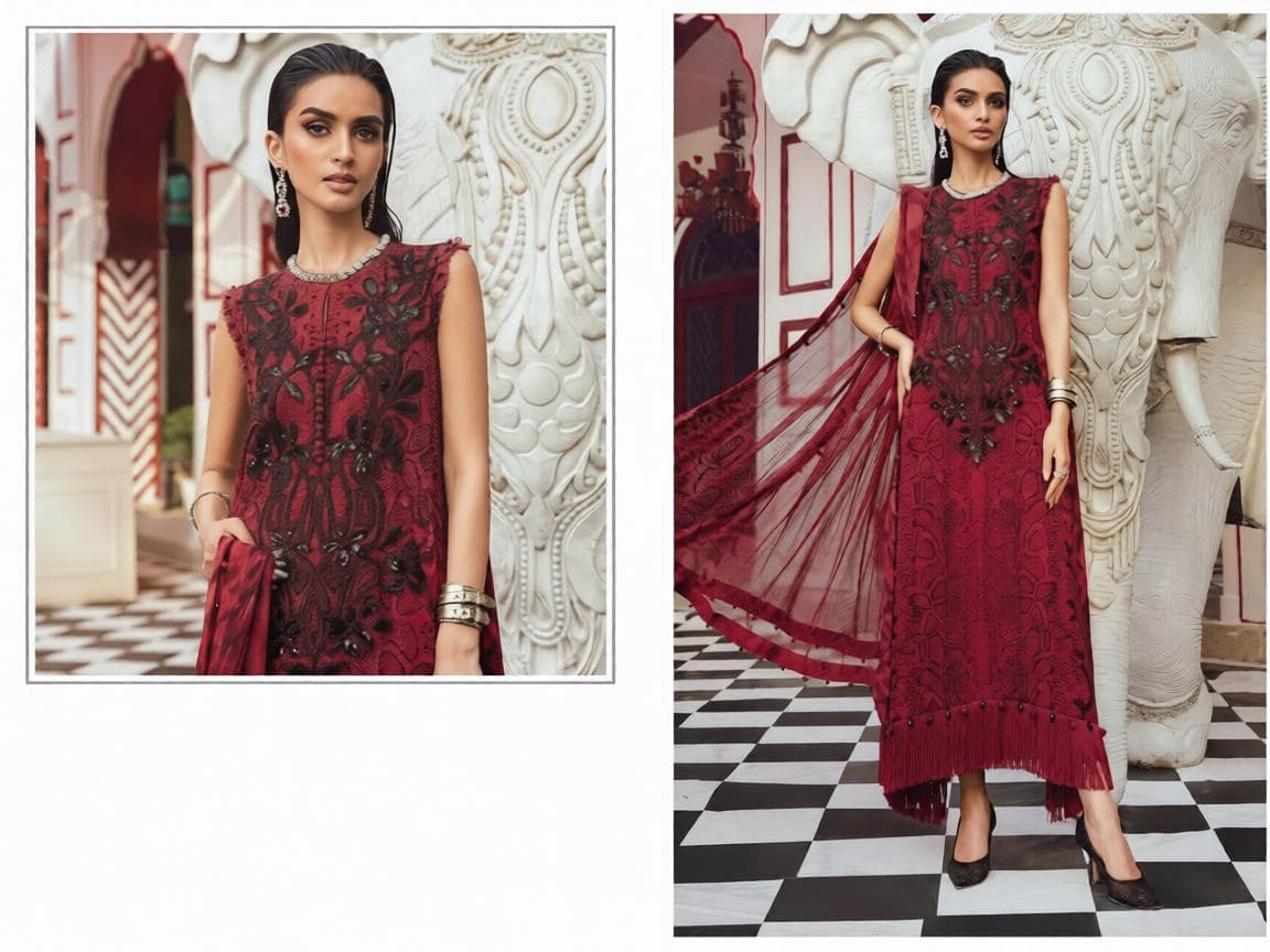 Elvina Premium Cotton Lawn Ensemble