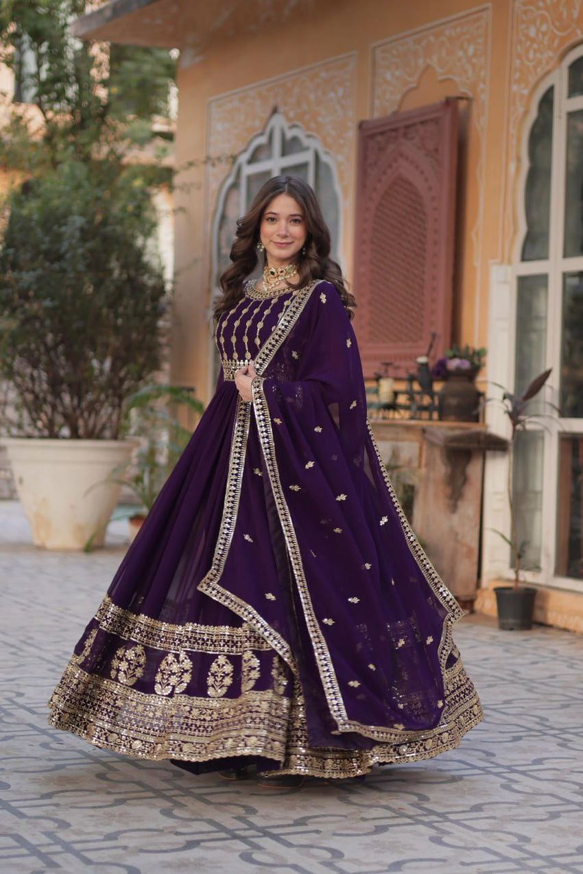 Afsana Zariwork Faux Blooming Gown Set