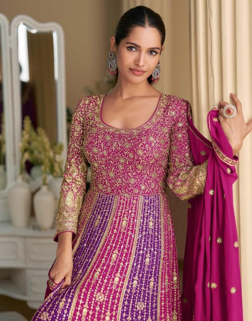 Rutba Luxury Line  Real Georgette Heavy Embroidered Designer Gown