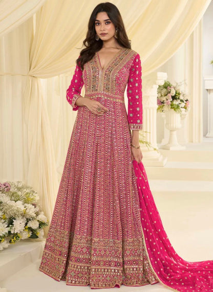 Royal Maharani Heavy Embroidered Real Georgette Designer Anarkali Dress