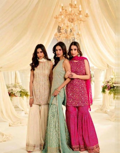 Vanya Designer Heavy Embroidered Georgette Wedding Wear Suit Set