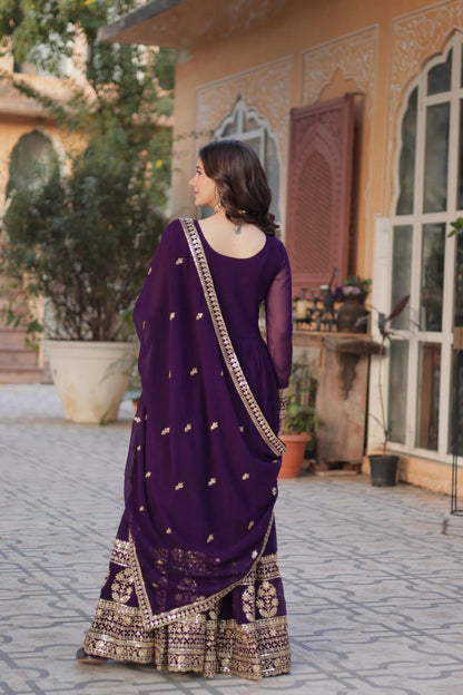 Afsana Zariwork Faux Blooming Gown Set