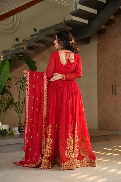 Ruhani Zari Embroidered Faux Blooming Gown