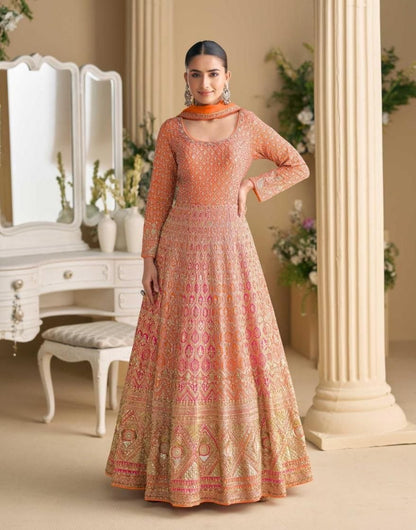 Rutba Luxury Line  Real Georgette Heavy Embroidered Designer Gown