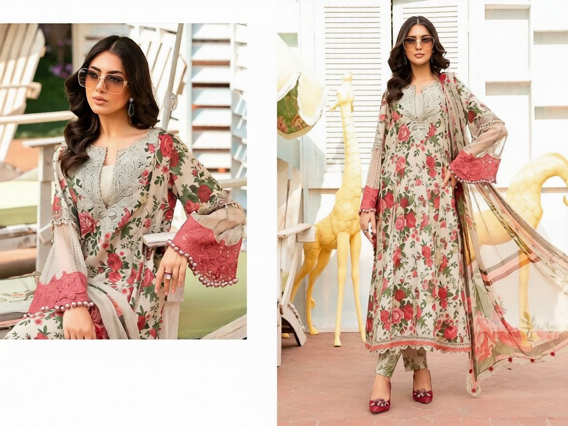 Hooriya Nazneen Classic Lawn Wear Ensemble