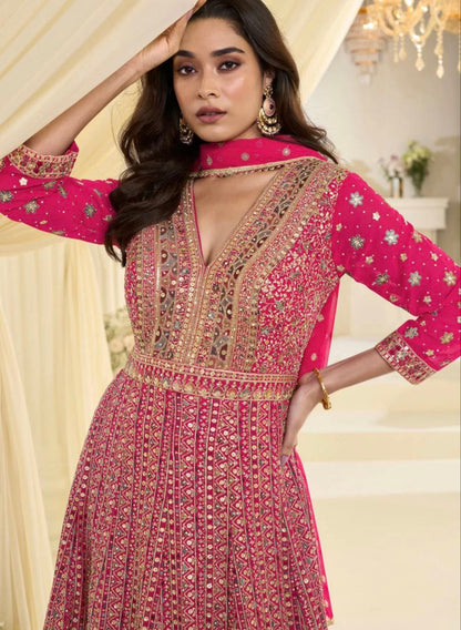 Royal Maharani Heavy Embroidered Real Georgette Designer Anarkali Dress