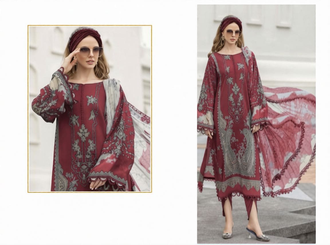 Sana Areeba Premium Cotton Lawn Ensemble