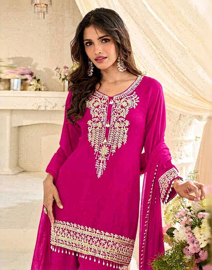 Bansuri Beads Embroidered Georgette Gharara Suit