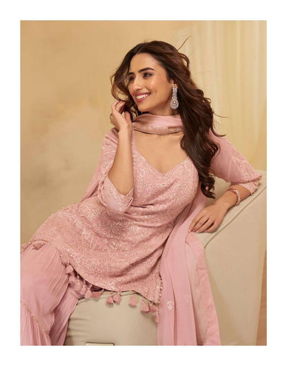 Asmita Chikankari Work Georgette Designer Sharara Suit