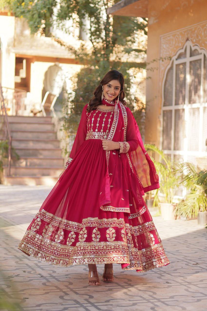 Afsana Zariwork Faux Blooming Gown Set