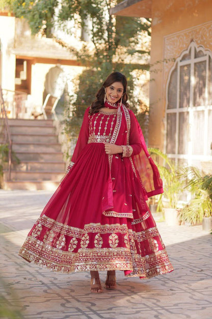 Afsana Zariwork Faux Blooming Gown Set