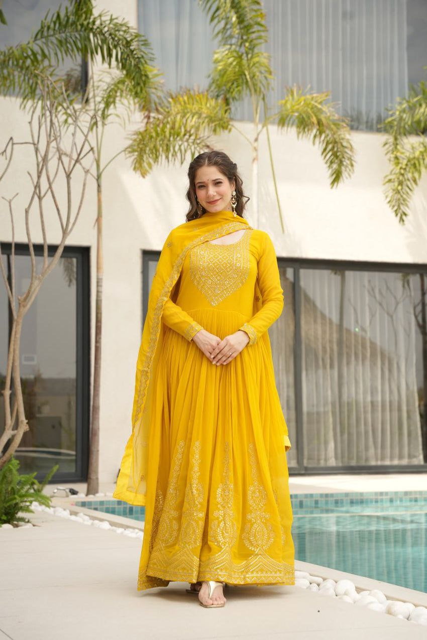 Ruhani Zari Embroidered Faux Blooming Gown