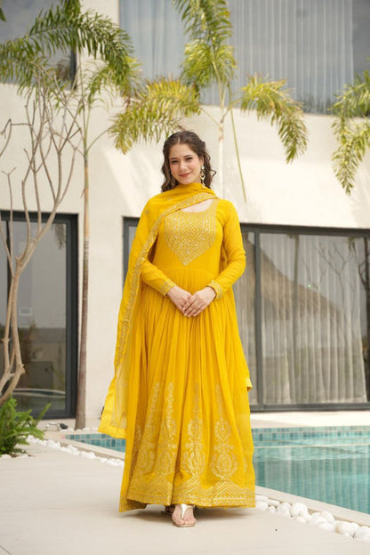 Ruhani Zari Embroidered Faux Blooming Gown