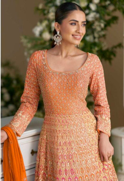 Rutba Luxury Line  Real Georgette Heavy Embroidered Designer Gown