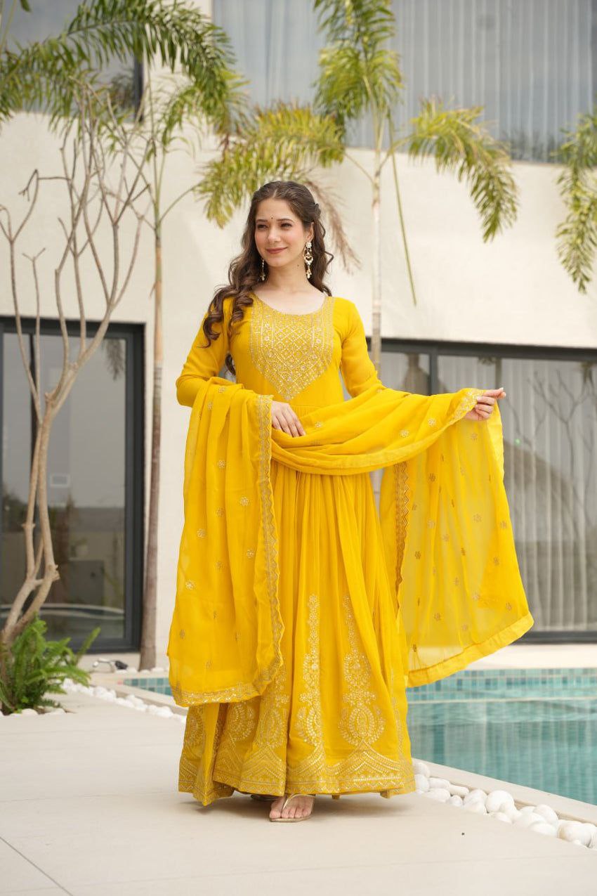 Ruhani Zari Embroidered Faux Blooming Gown