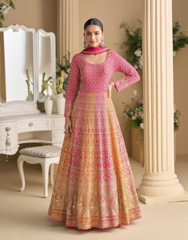 Rutba Luxury Line  Real Georgette Heavy Embroidered Designer Gown